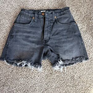 Wrangler Black Frayed Hem Denim Shorts